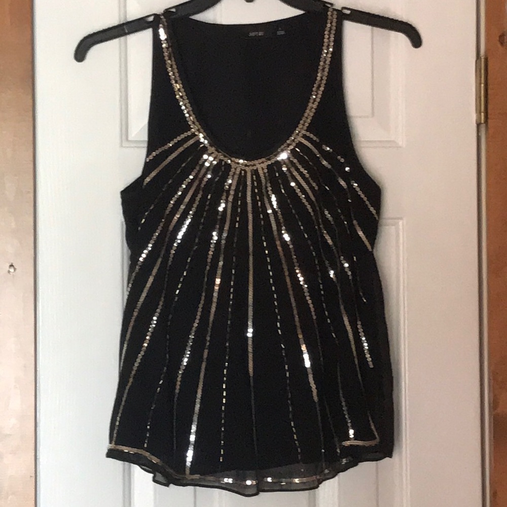 Black & gold sequin Apt 9 Top Size S